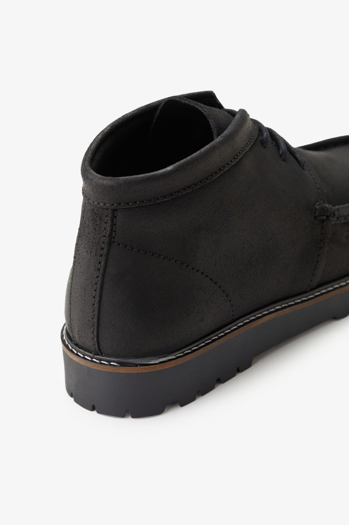 Waxed Suede Derby Boot - Black