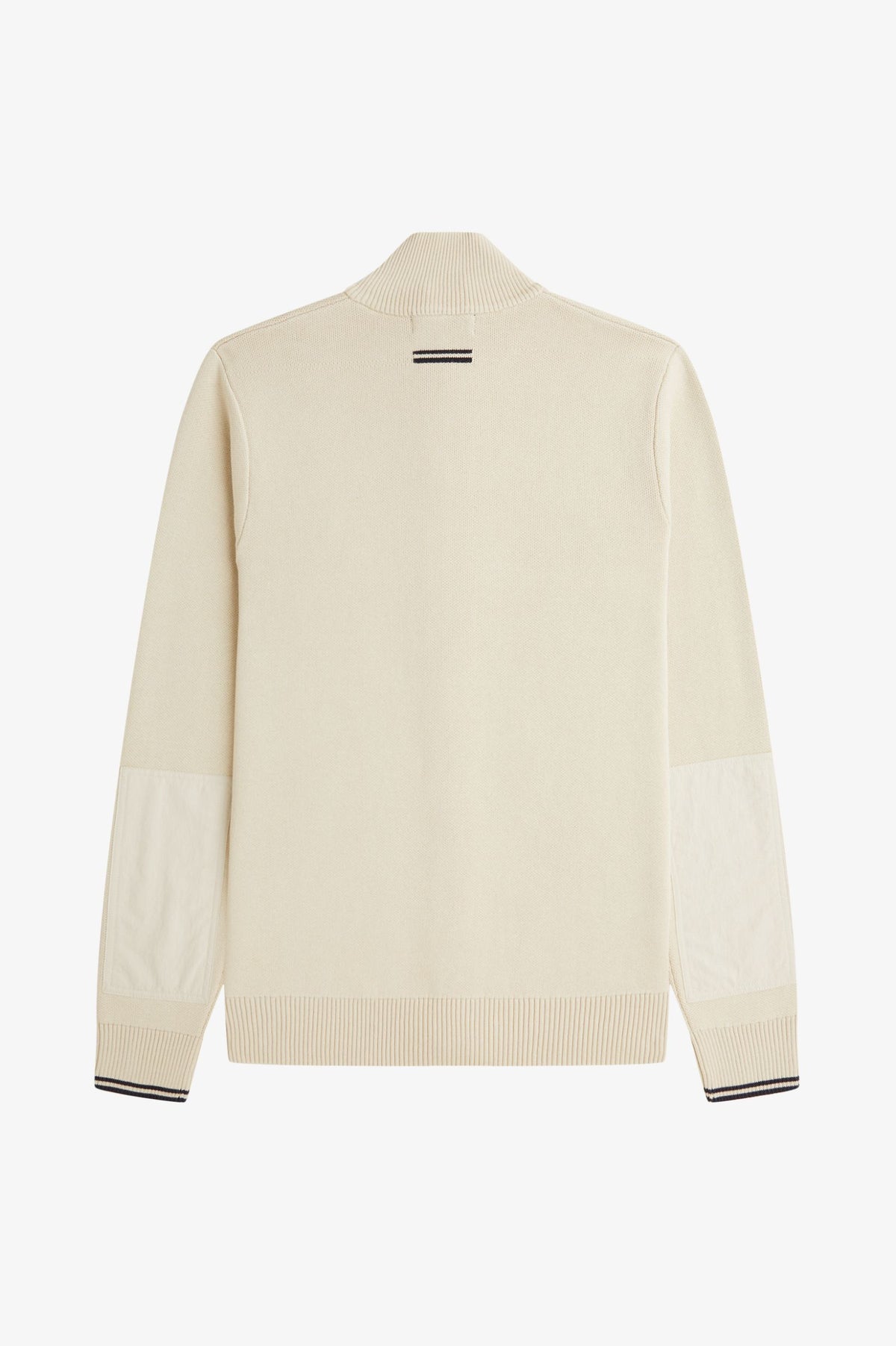 Zip-Through Panel Cardigan - Oatmeal