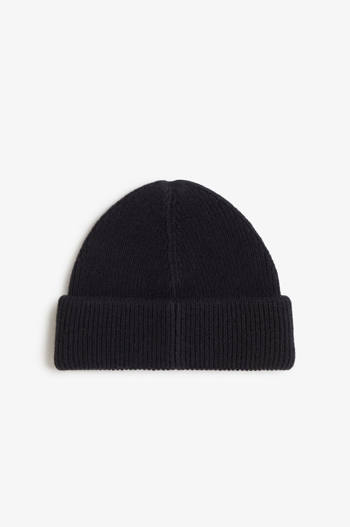 Ribbed Wool Beanie - Black