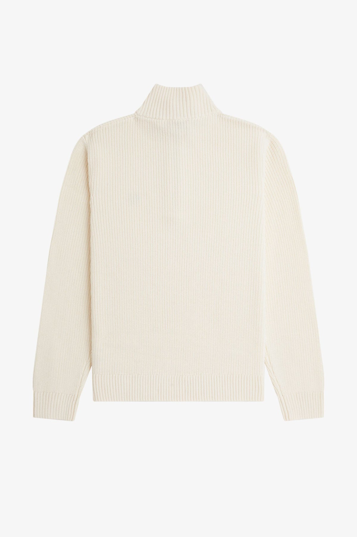 Rib Knit Half-Zip Jumper - Ecru
