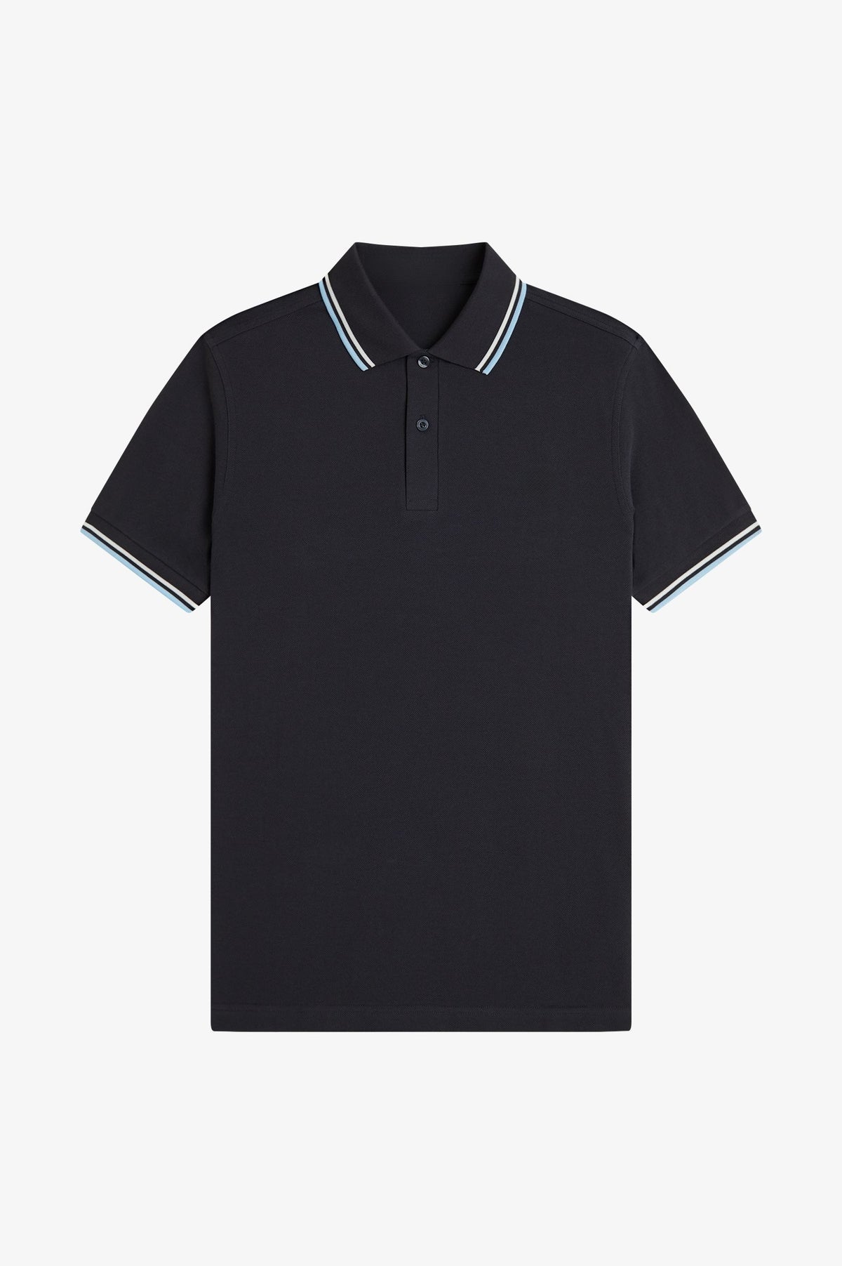 Contrast Collar Polo Shirt A100 - Anchor Grey / Ecru / Ball Boy Blue