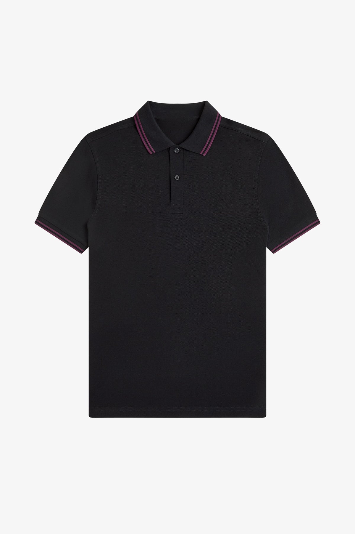 Contrast Collar Polo Shirt A100 - Black / Plum / Plum