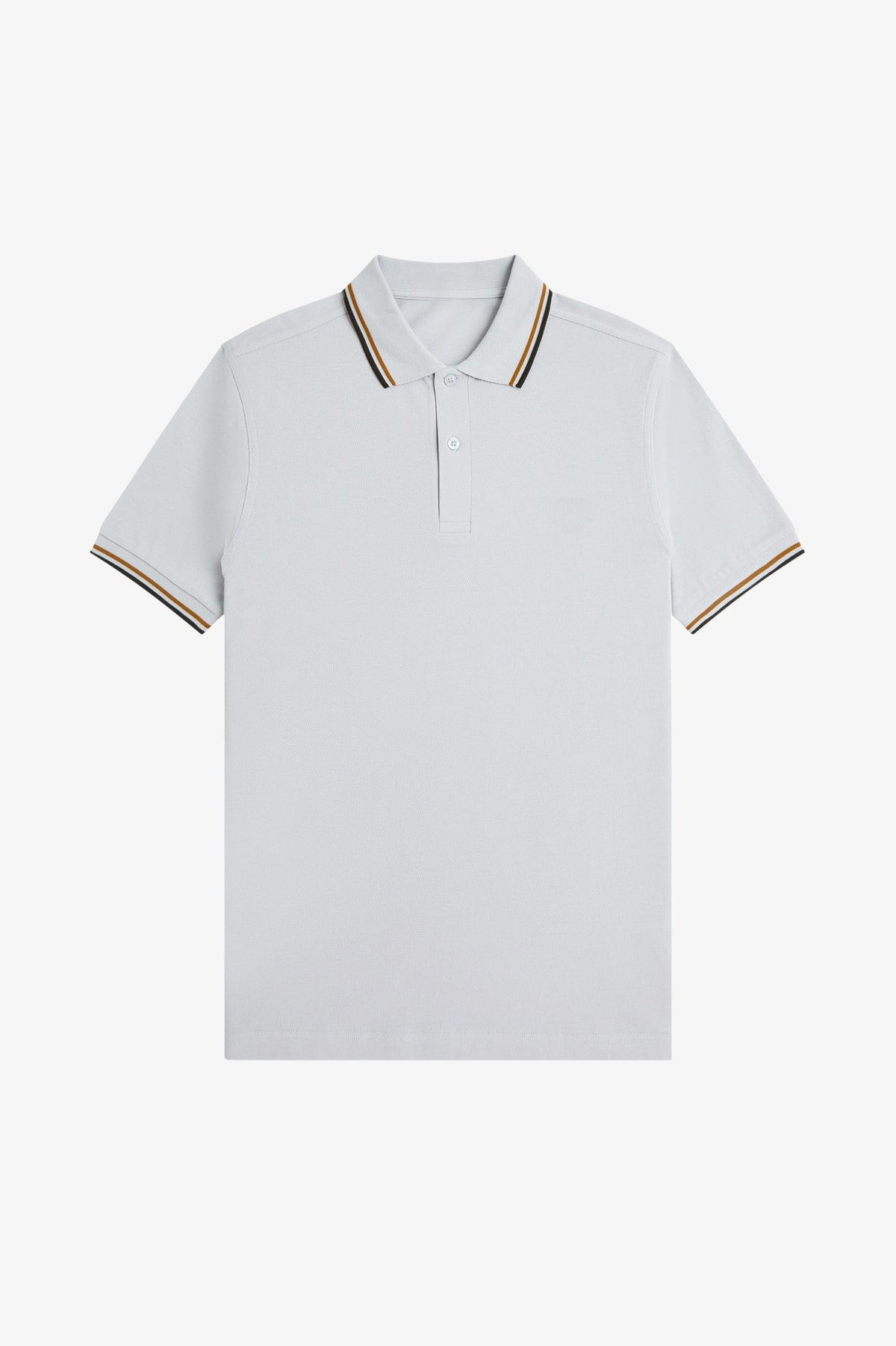 Contrast Collar Polo Shirt A100 - Dusky Blue / Dark Caramel / Night Green