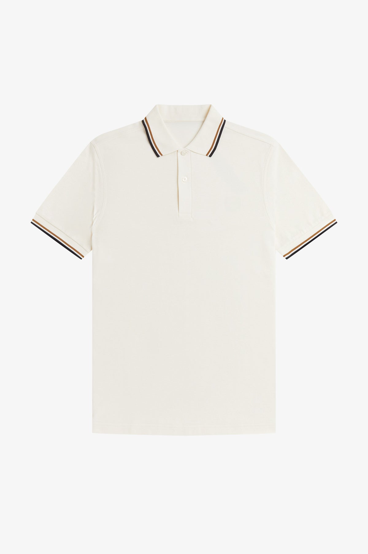 Contrast Collar Polo Shirt A100 - Ecru / Dark Caramel / Black