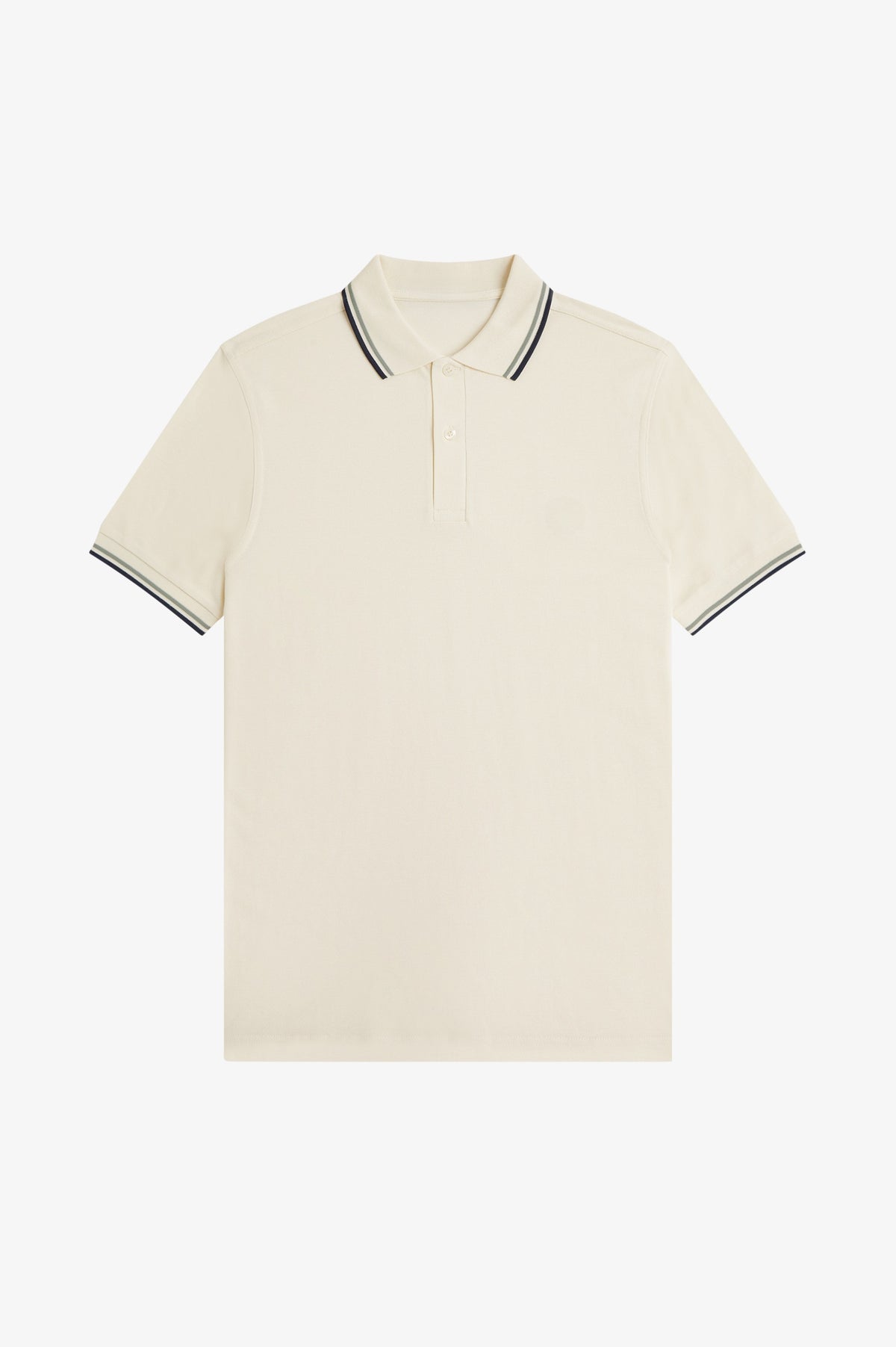 Contrast Collar Polo Shirt A100 - Ecru / Seagrass / Dark Airforce