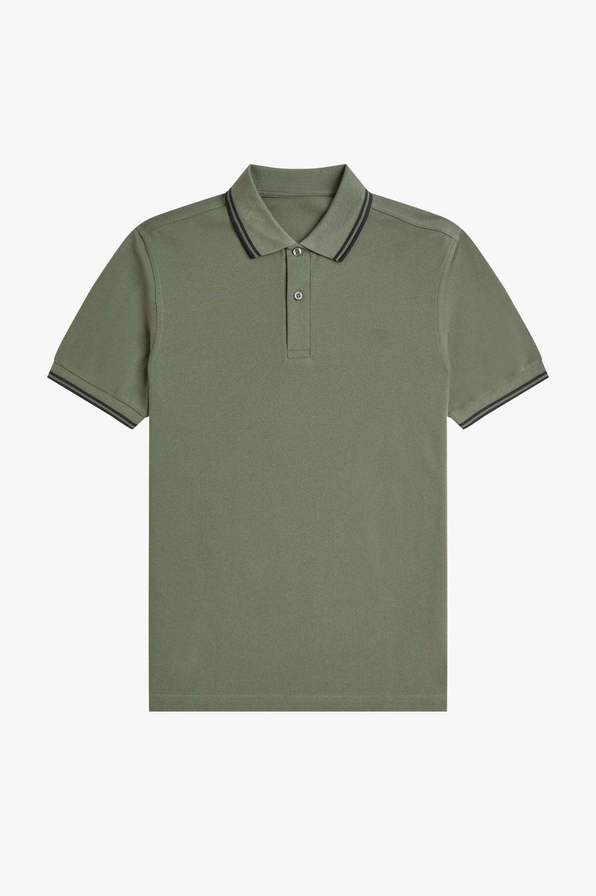 Contrast Collar Polo Shirt A100 - Forest Green / Black / Black