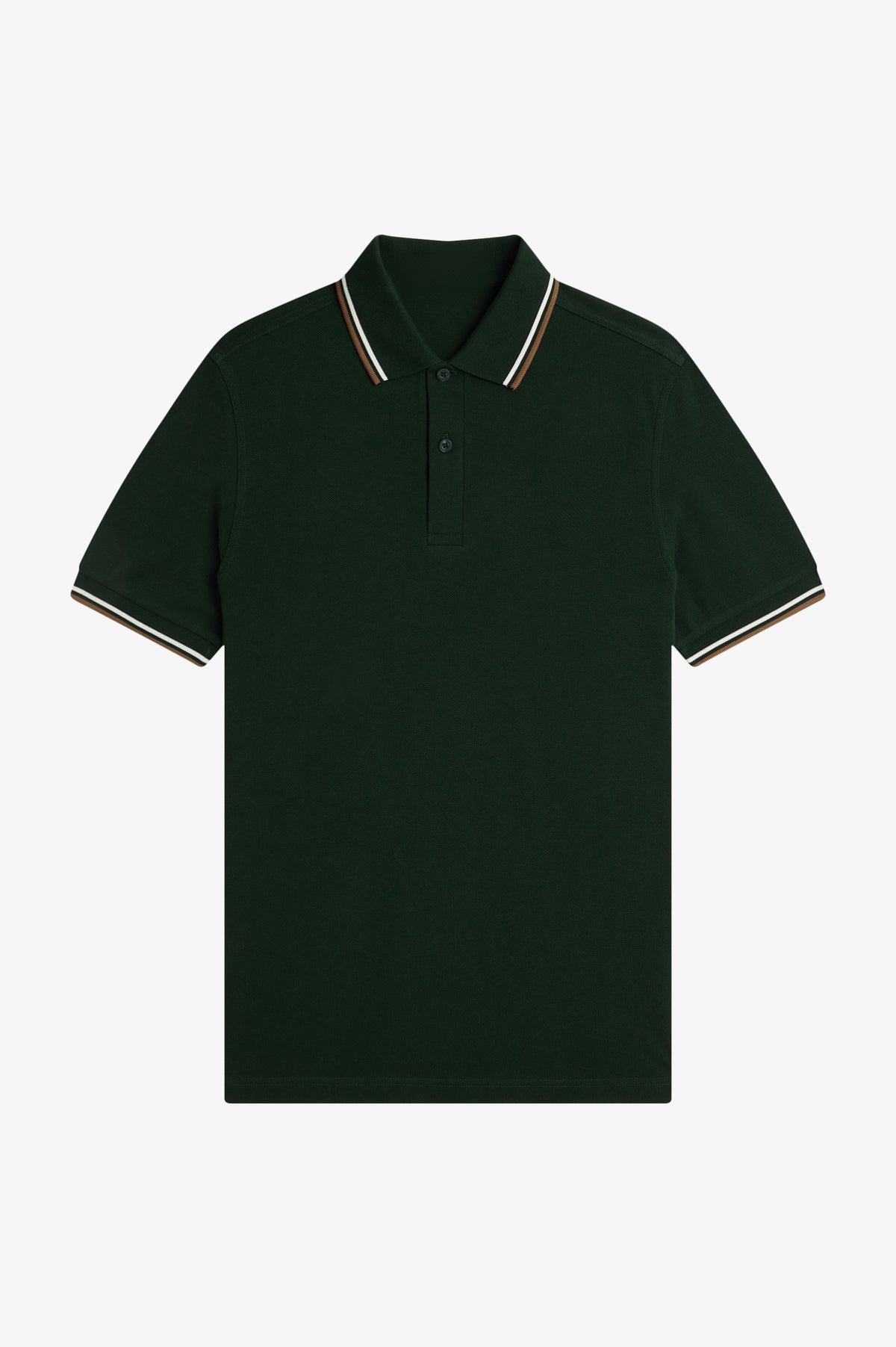 Contrast Collar Polo Shirt A100 - Grassroots / Ecru / Bronze