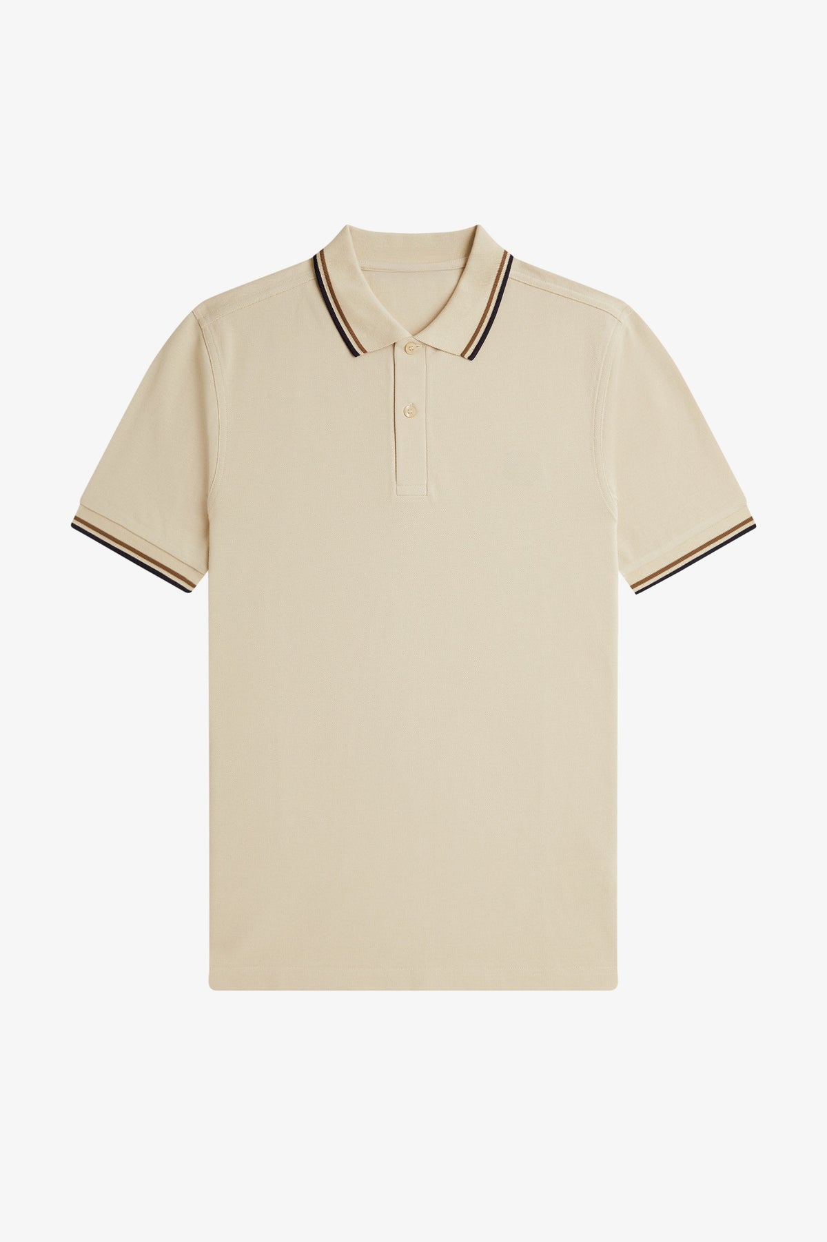 Contrast Collar Polo Shirt A100 - Oatmeal / Bronze / Navy
