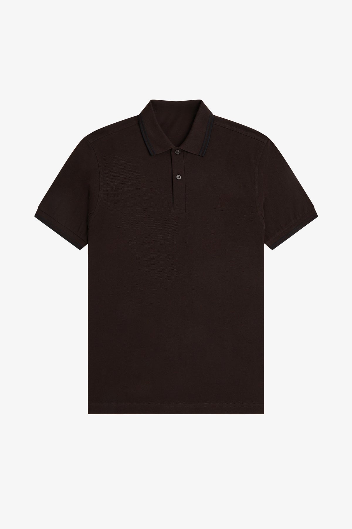 Contrast Collar Polo Shirt A100 - Rich Brown / Black / Black