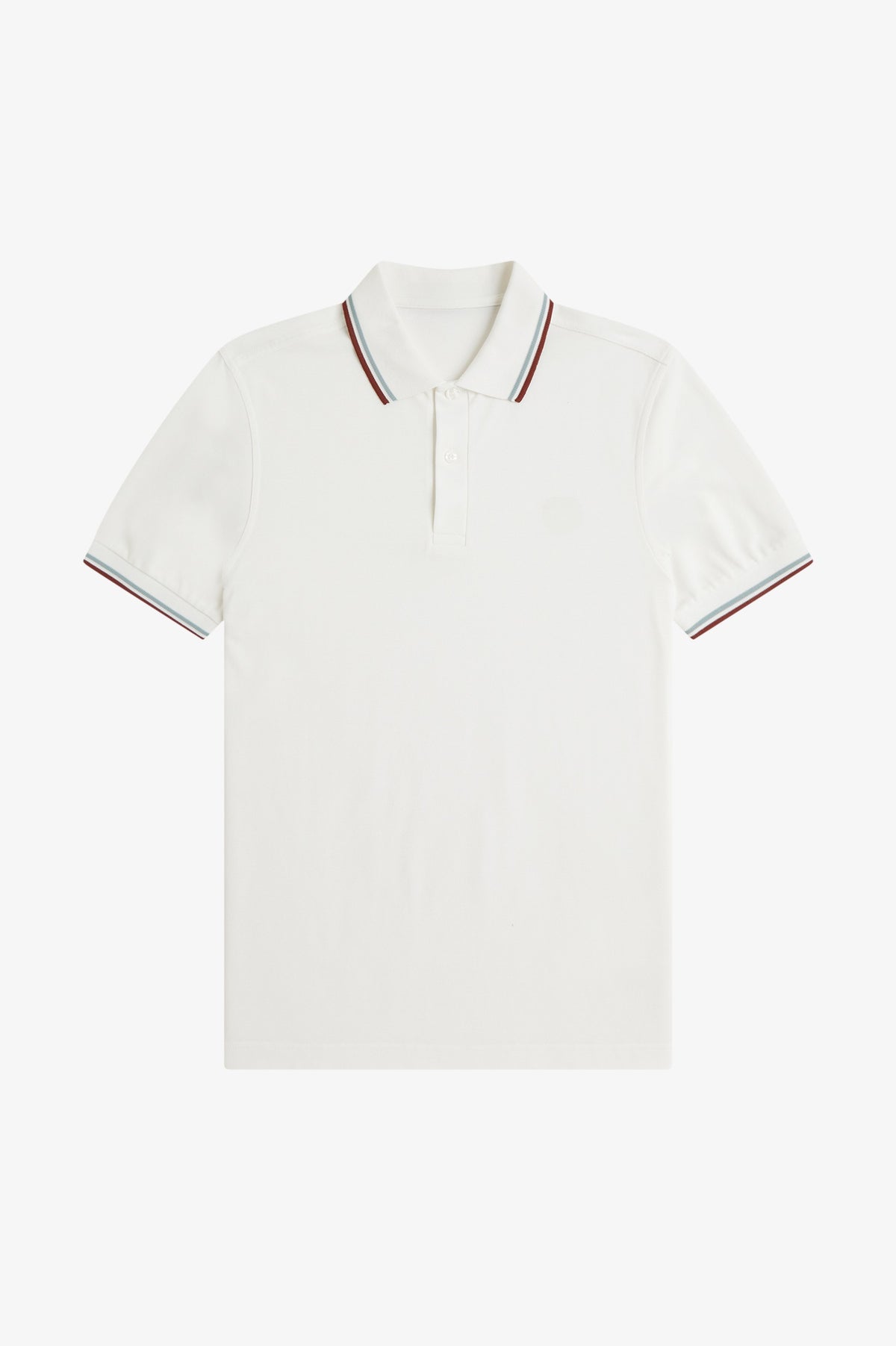 Contrast Collar Polo Shirt A100 - Snow White / Silver Blue / Brandy