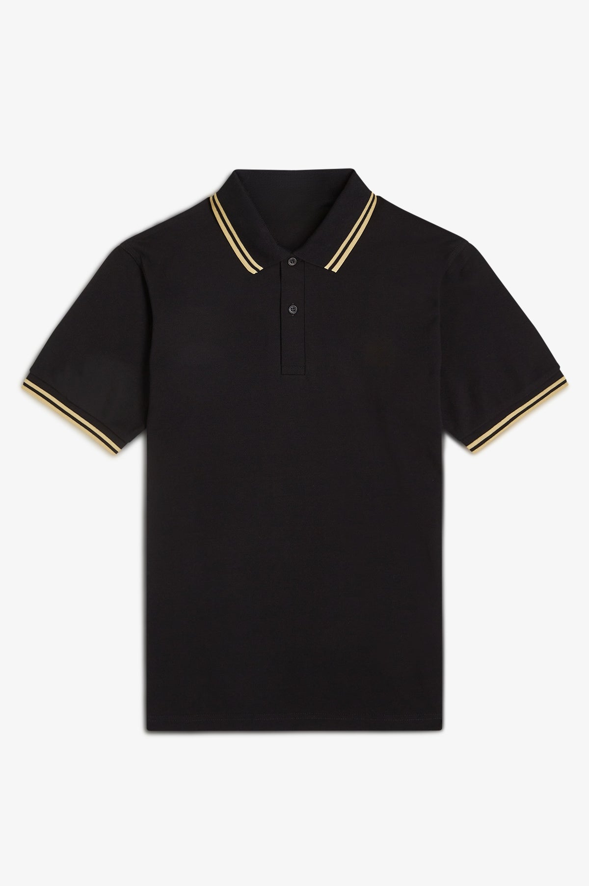 Heritage Contrast Collar Polo Shirt B100 - Black / Champagne / Champagne
