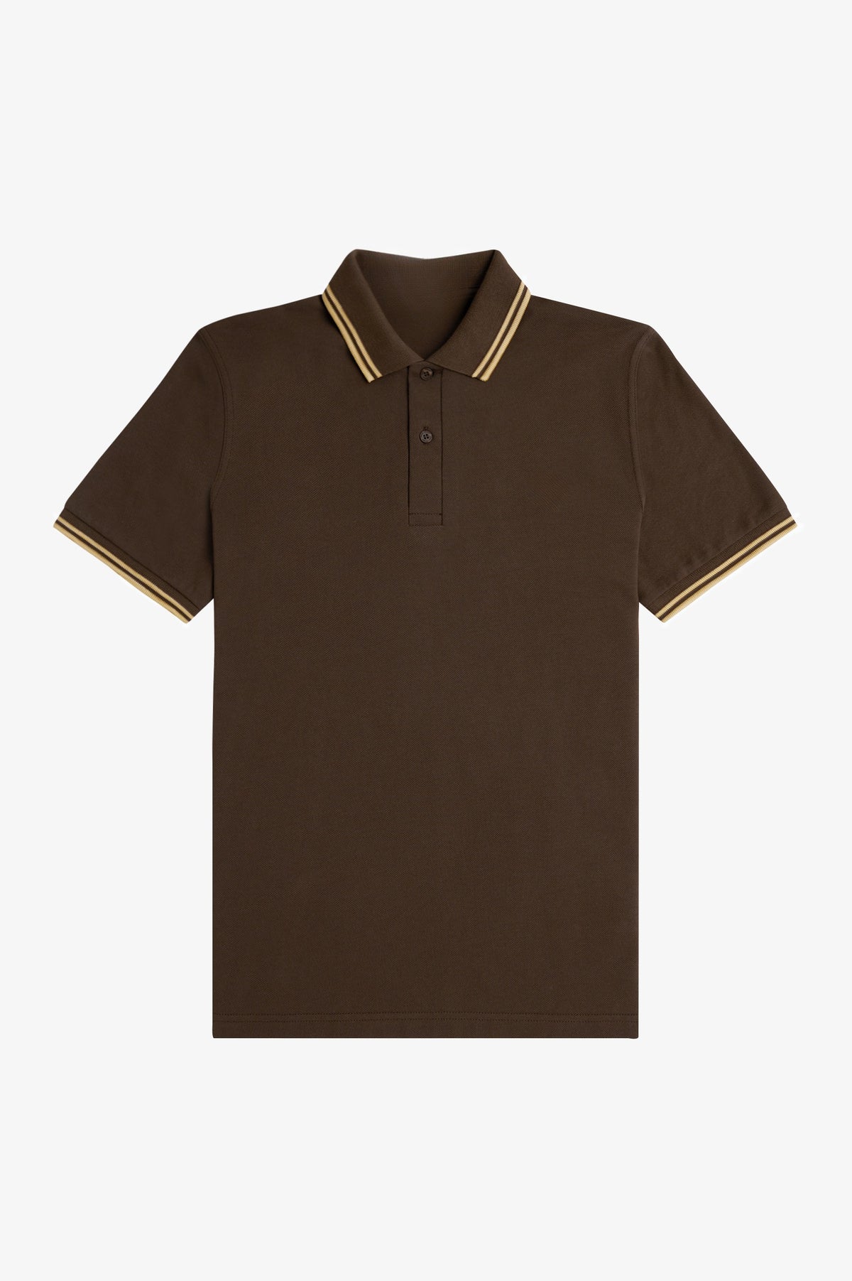 Heritage Contrast Collar Polo Shirt B100 - Burnt Tobacco / Champagne / Champagne