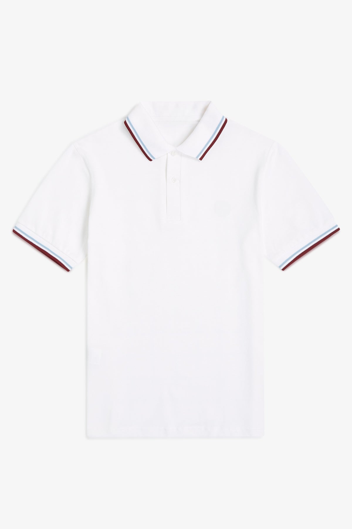 Heritage Contrast Collar Polo Shirt B100 - White / Ice / Maroon