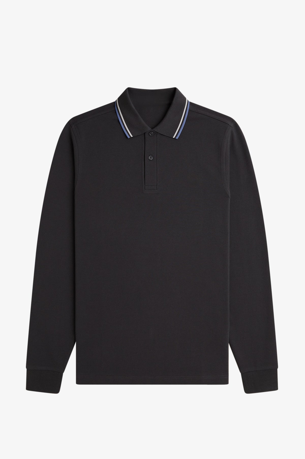 Long Sleeve Contrast Collar Polo Shirt A200 - Anchor Grey / Slate / Ace Blue