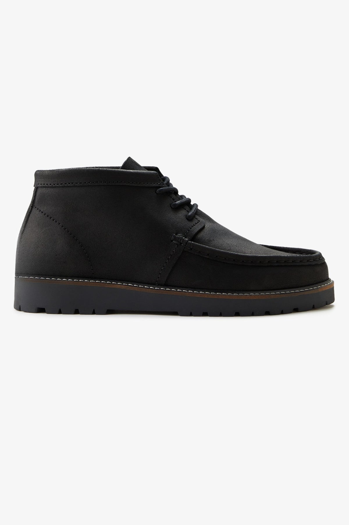 Waxed Suede Derby Boot - Black