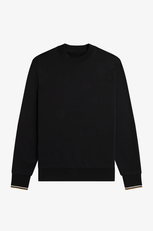 Loopback Crew Sweatshirt - Black / Snow White / Bronze