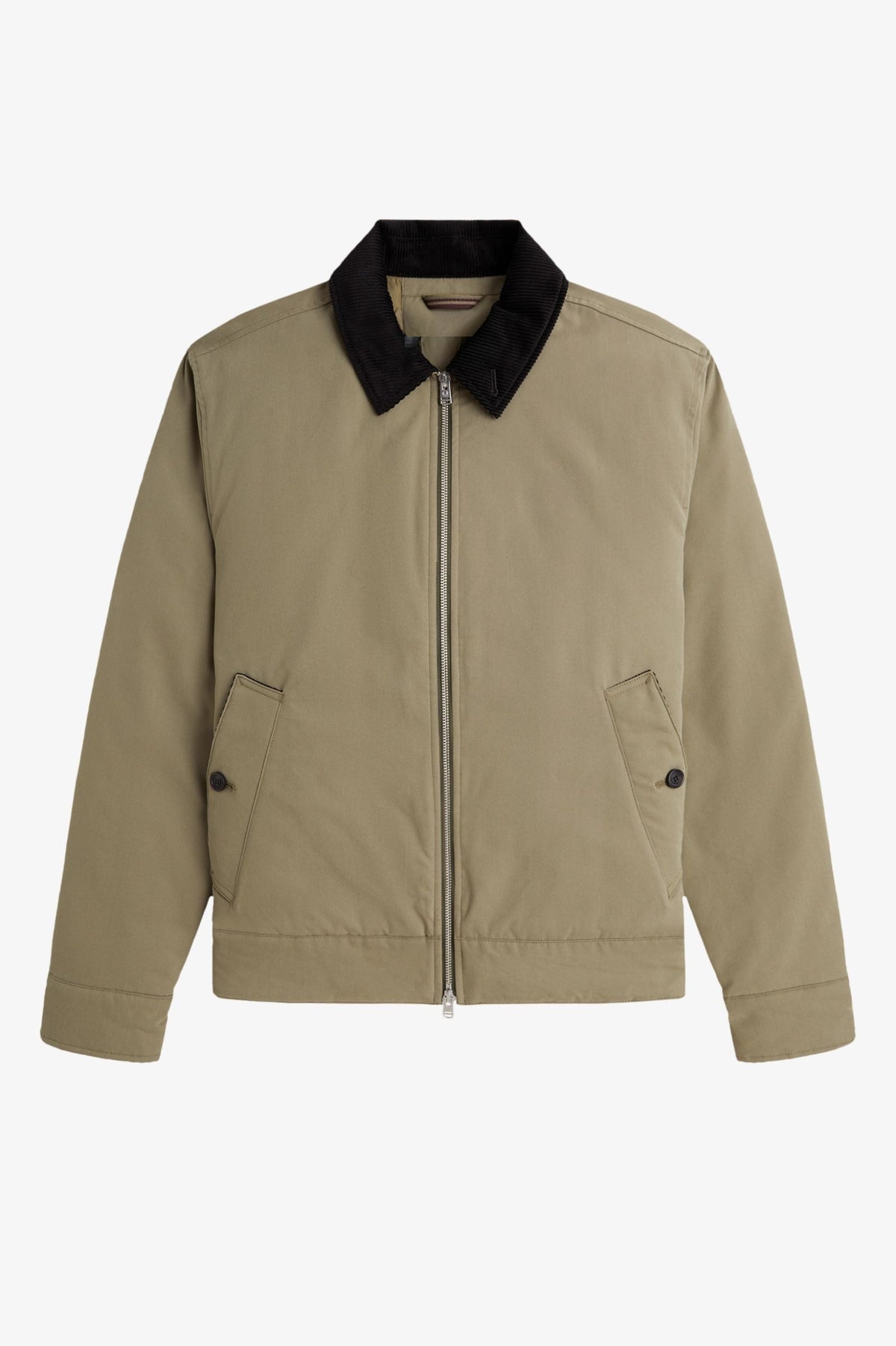 Corduroy Collar Zip Jacket - Golden Khaki