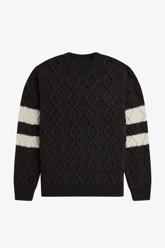 Chunky Cable Knit Jumper - Charcoal Marl
