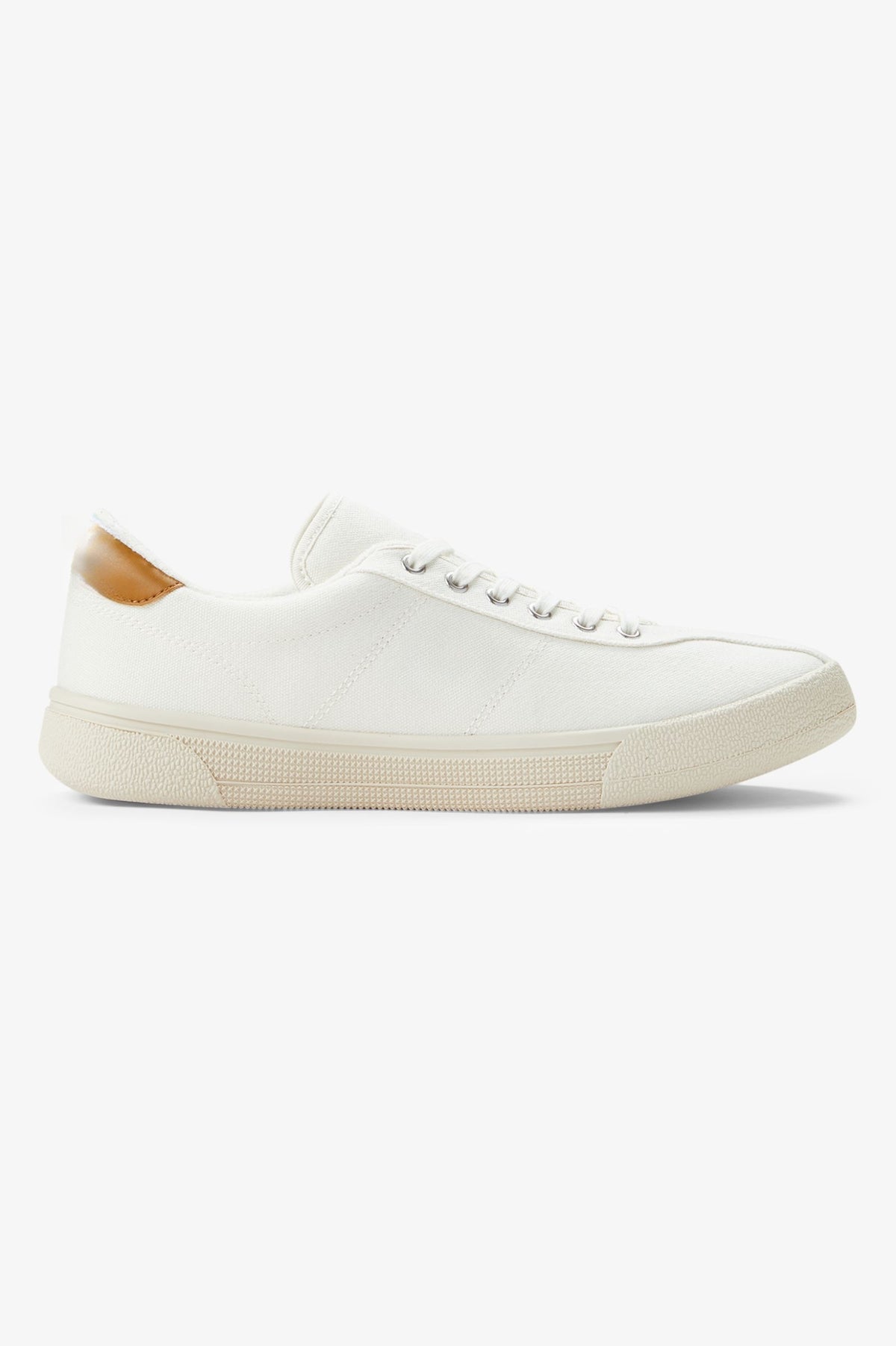 Canvas Court Sneaker - Ecru / Dark Caramel
