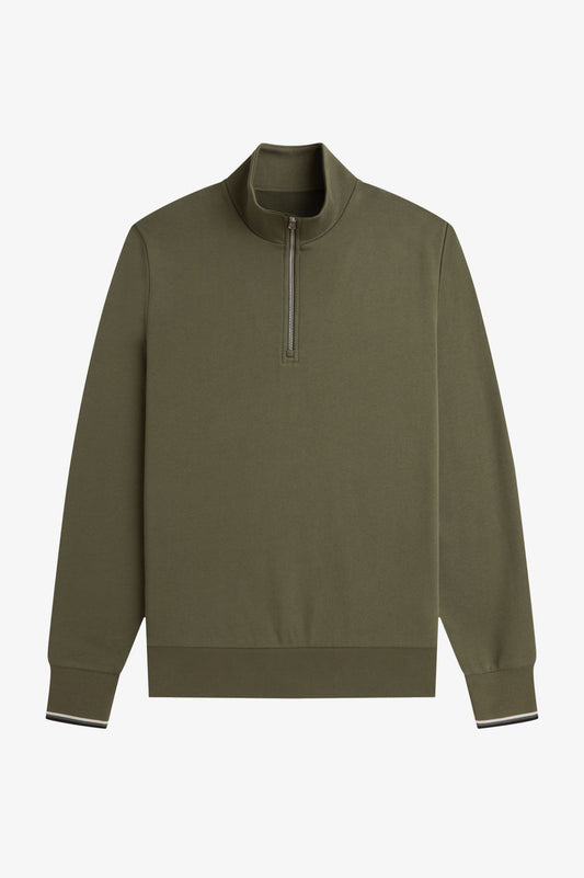 Cotton Half-Zip Sweat - Forest Green / Slate / Navy