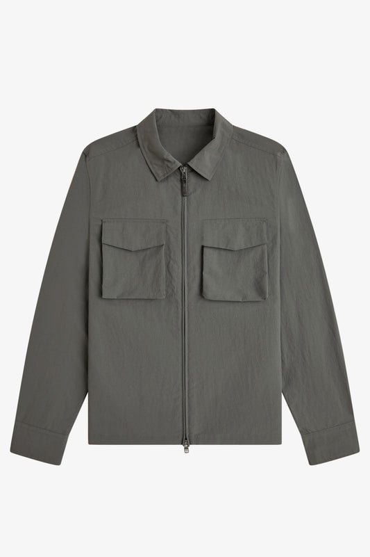Textured Pocket Overshirt - Field Green