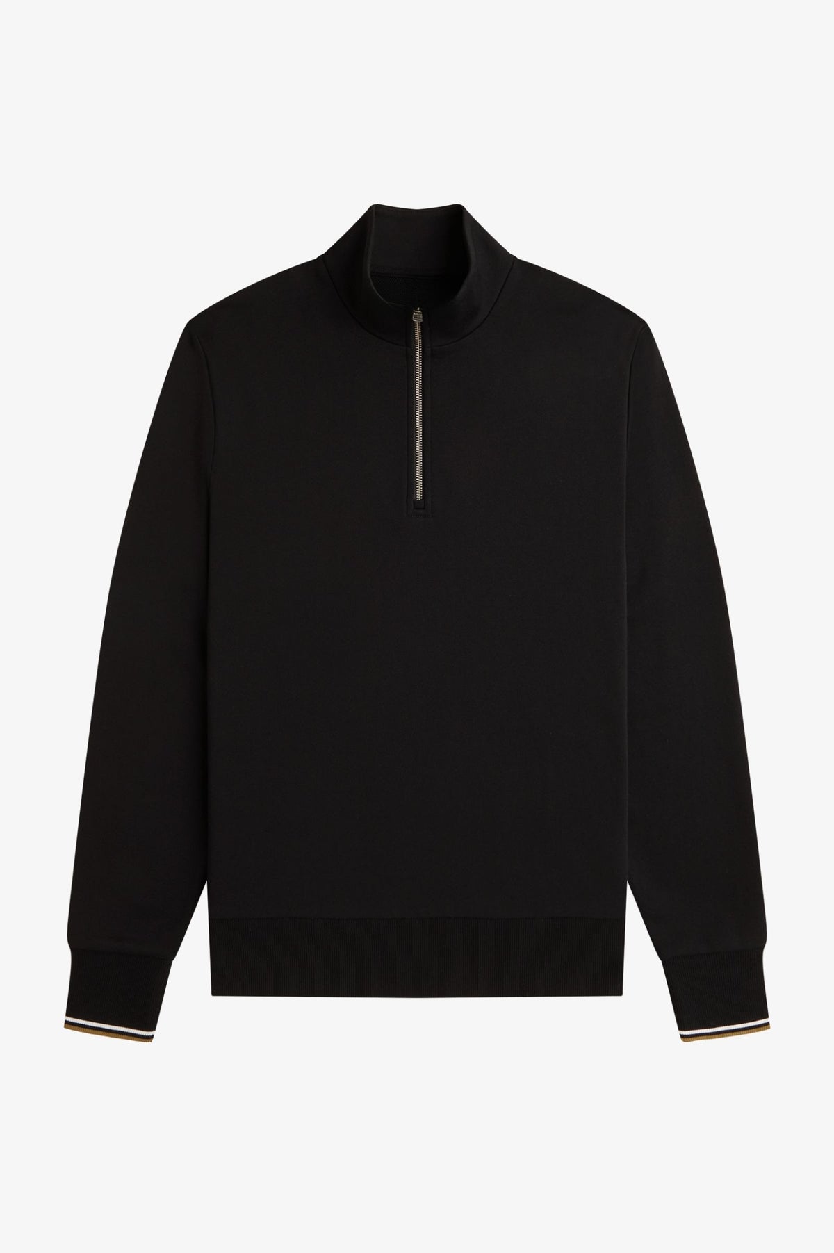 Cotton Half-Zip Sweat - Black / Snow White / Bronze