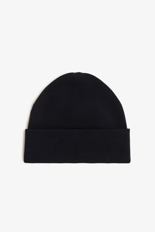 Double Layer Cotton Beanie - Black / Forest Green