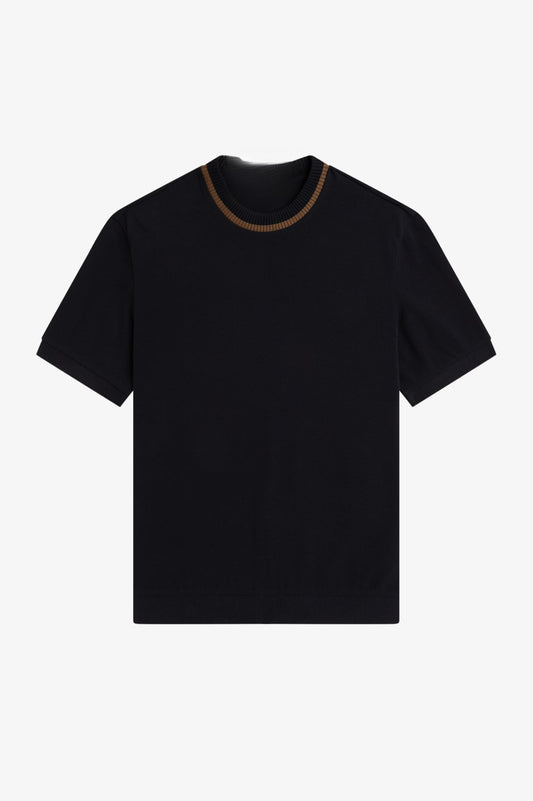 Piqué Crew Neck Tee - Black