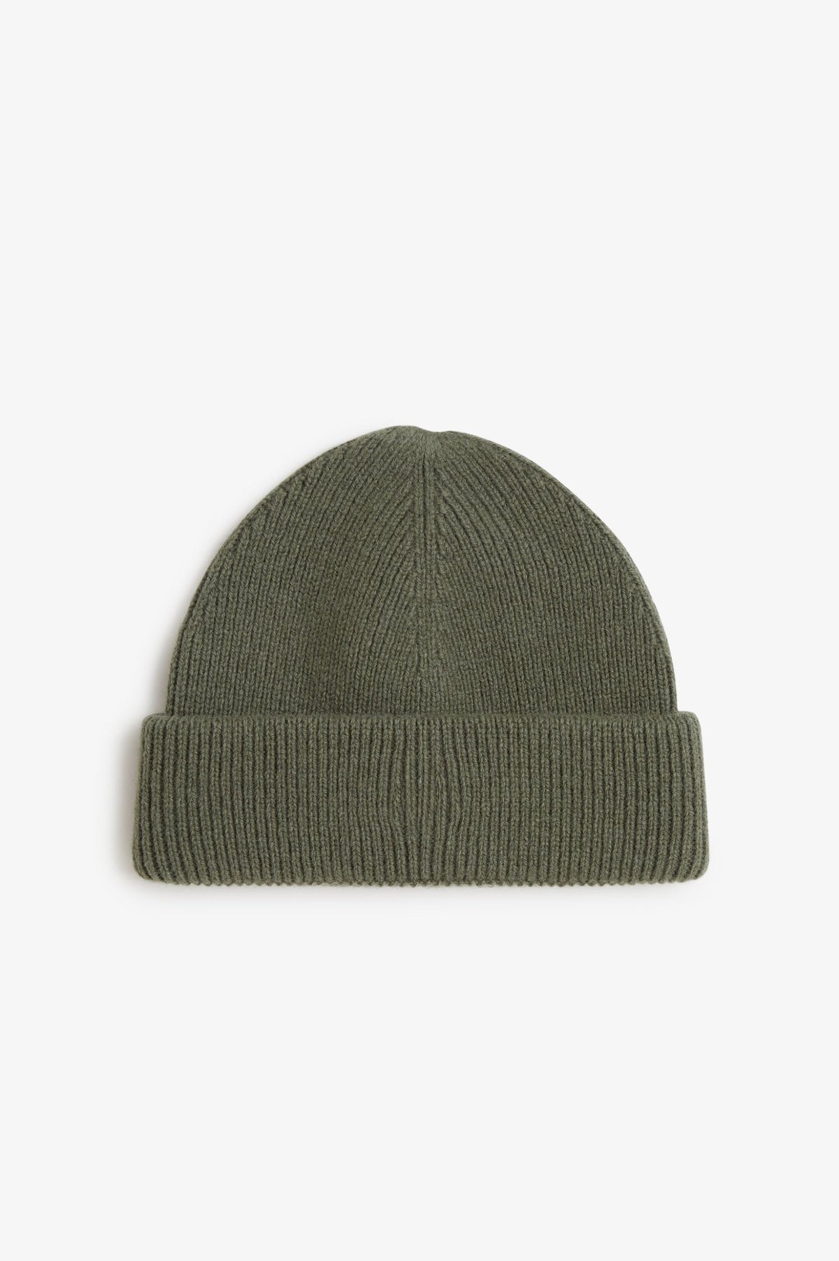 Ribbed Wool Beanie - Forest Green