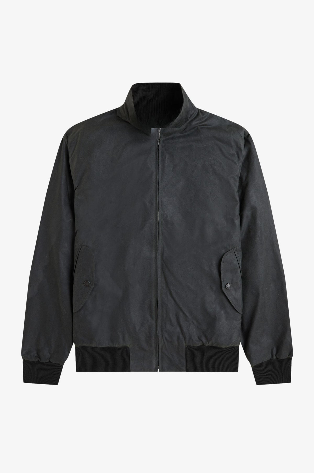 Waxed Cotton Blouson Jacket - Black