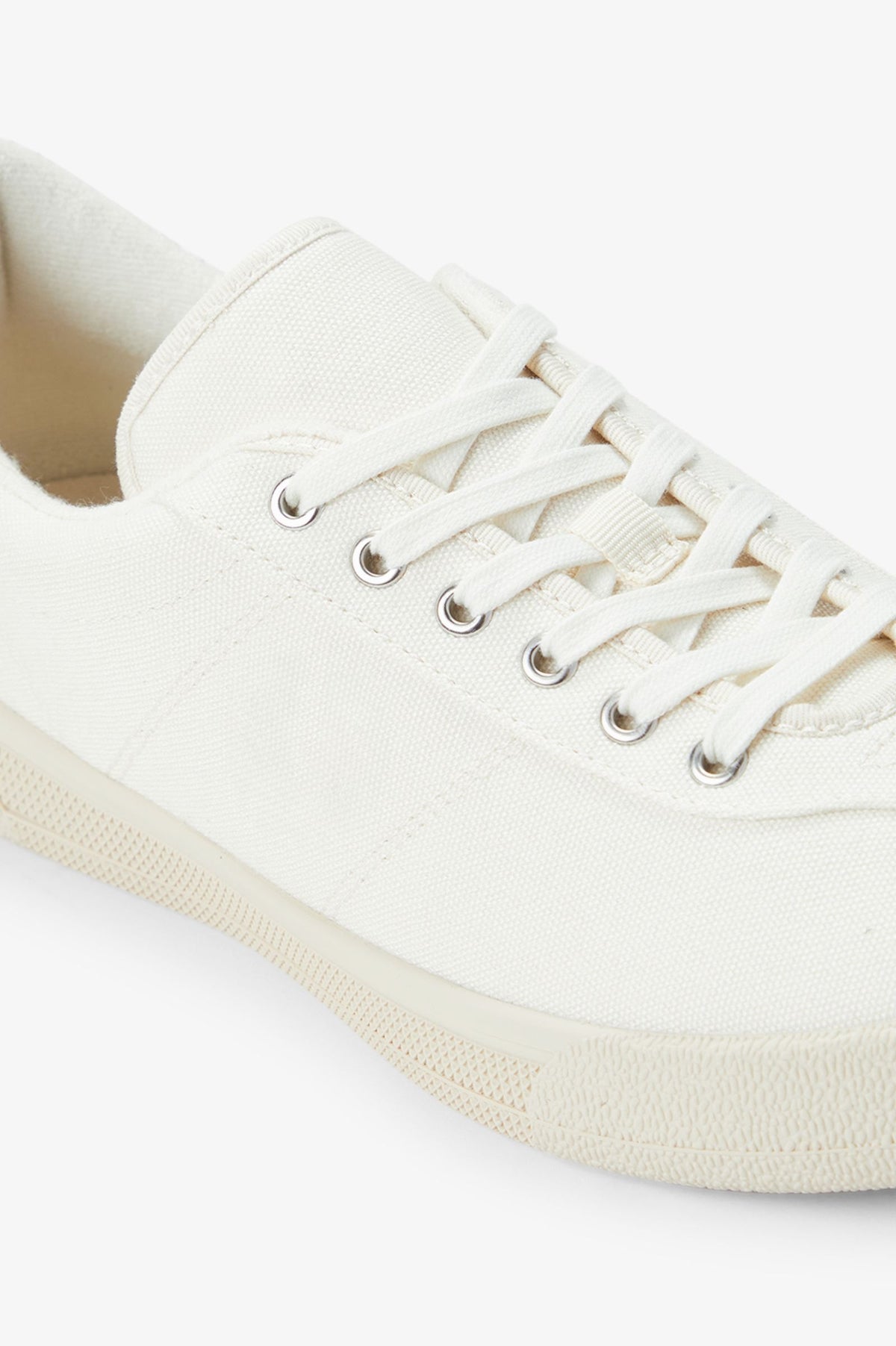 Canvas Court Sneaker - Ecru / Dark Caramel