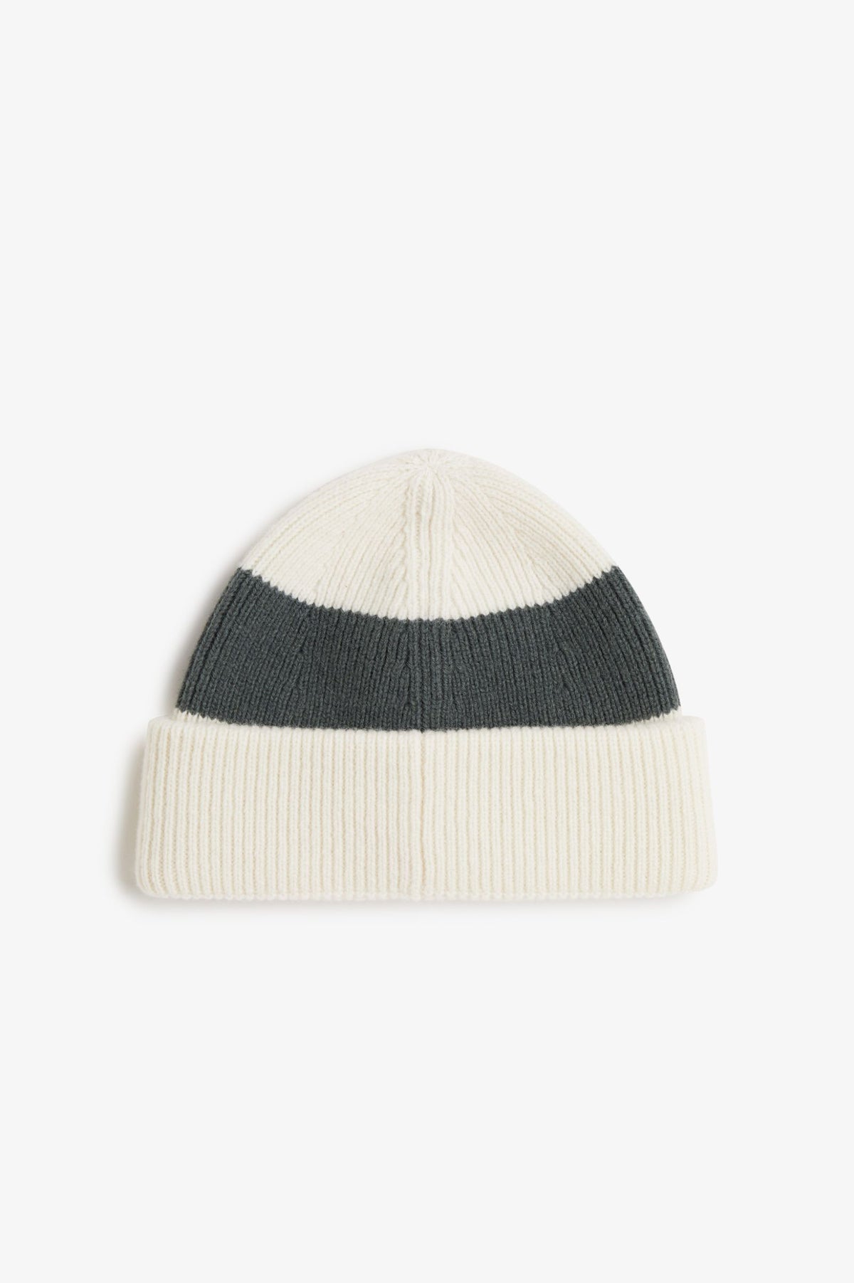 Wide Stripe Knit Beanie - Ecru