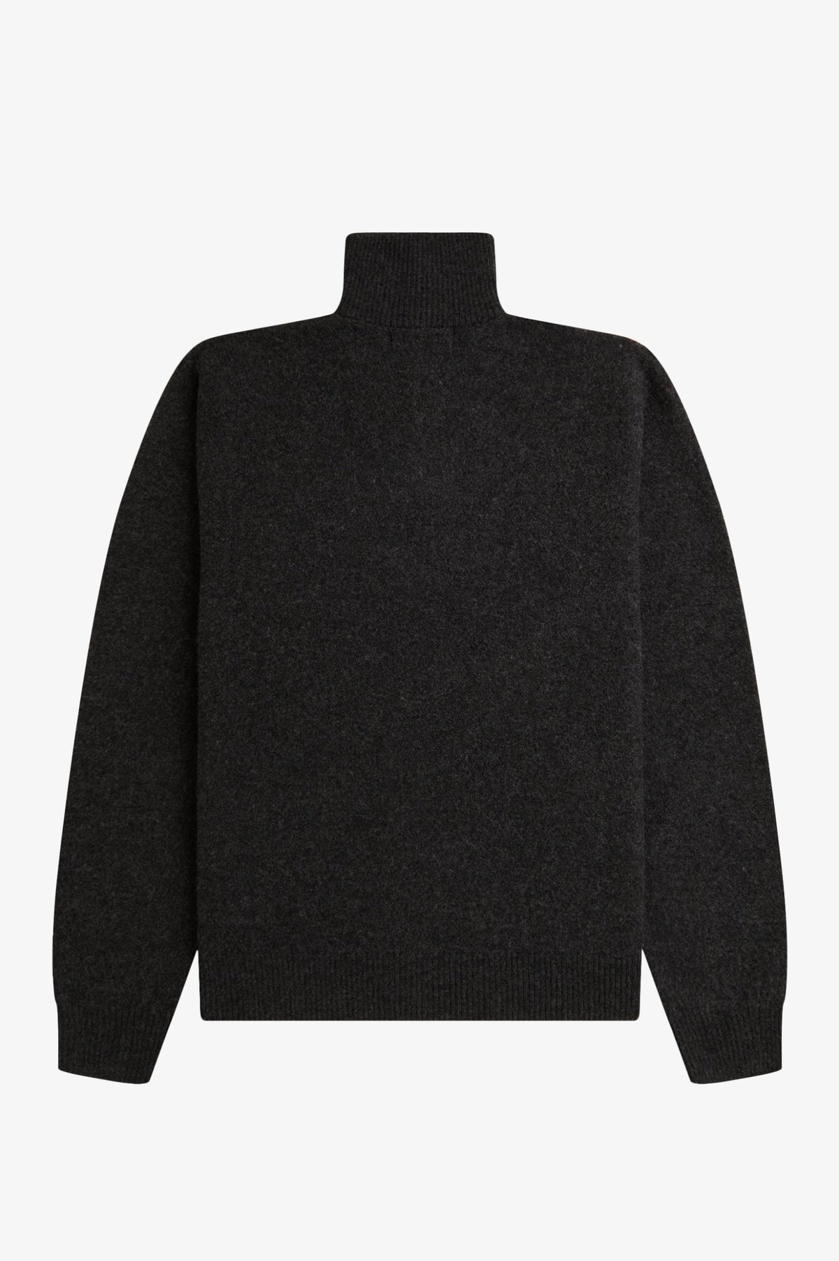 Zip Funnel Neck Wool Jumper - Charcoal Marl