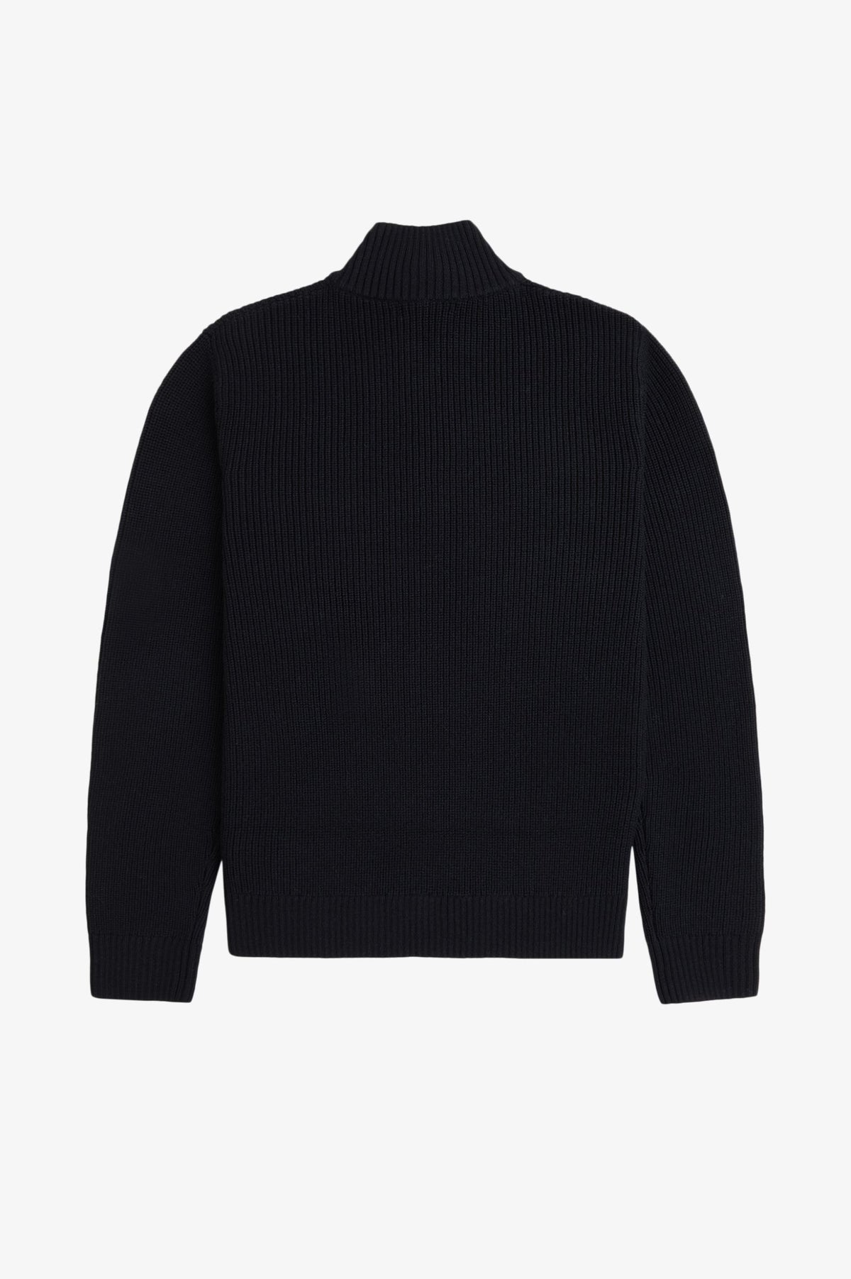 Rib Knit Half-Zip Jumper - Black