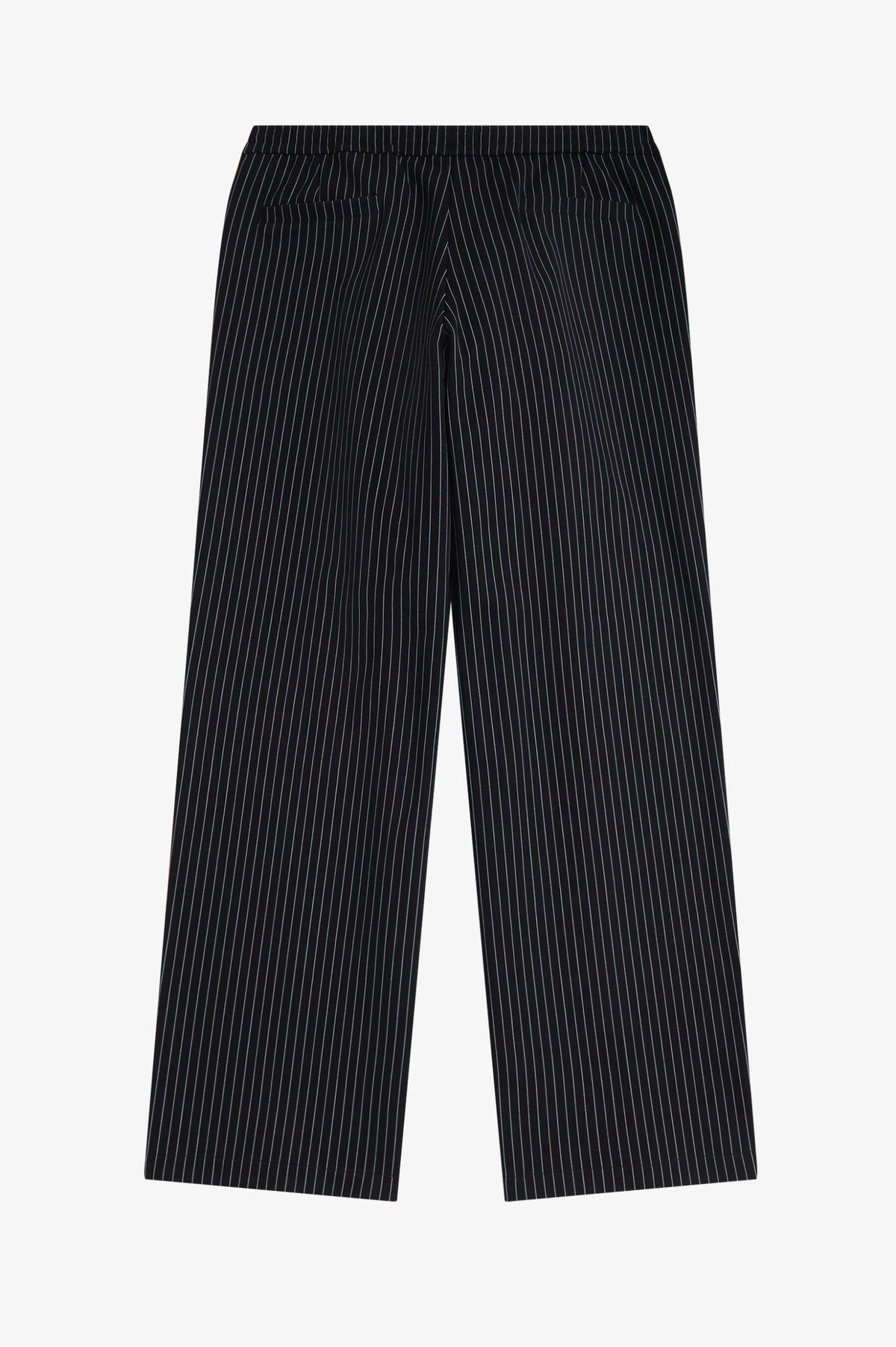Wide Leg Pinstripe Pant - Black