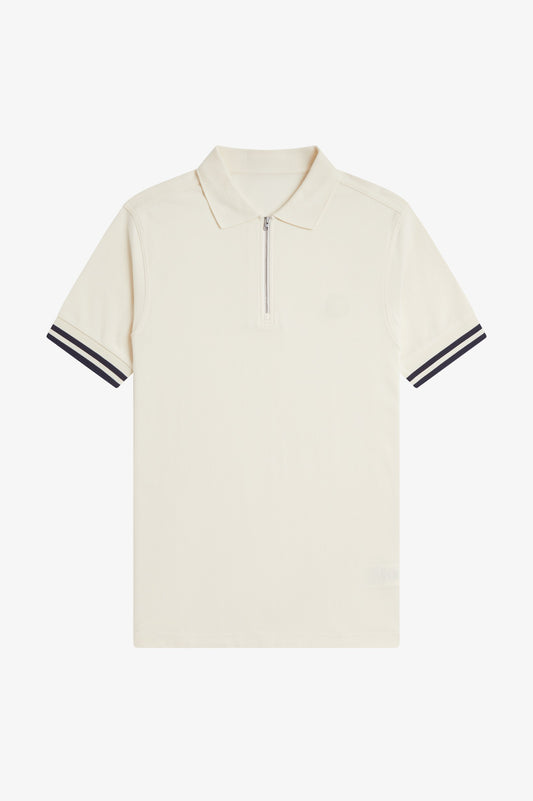 Bold Trim Polo Shirt - Ecru