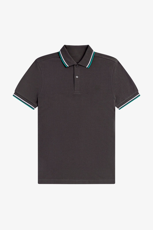 Contrast Collar Polo Shirt A100 - Anchor Grey / Light Ice / Sport Green