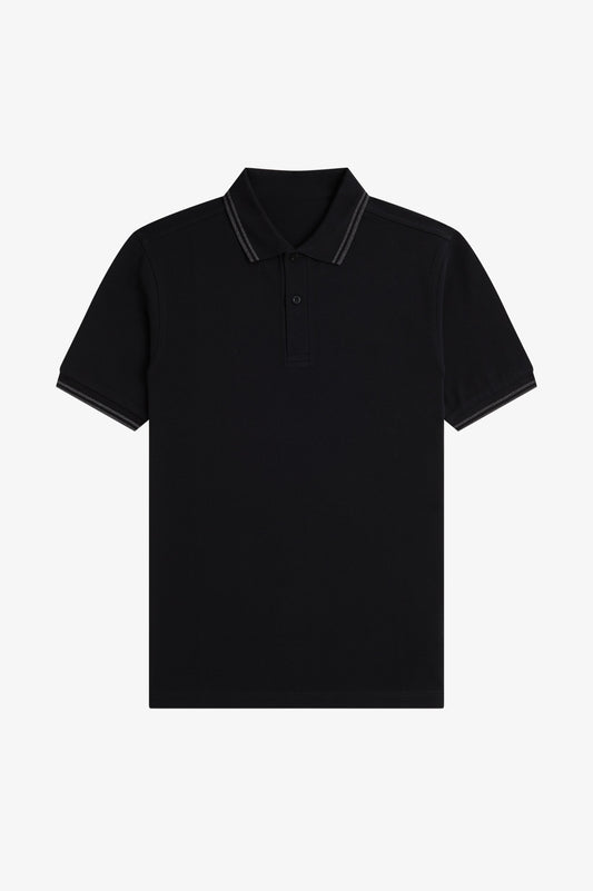 Contrast Collar Polo Shirt A100 - Black / Reflective Black / Reflective Black