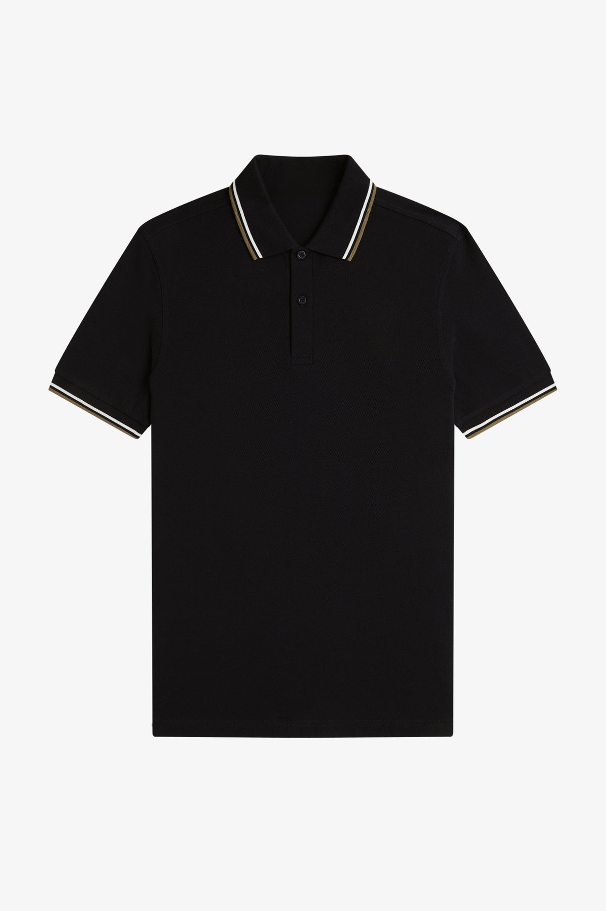 Contrast Collar Polo Shirt A100 - Black / Snow White / Bronze