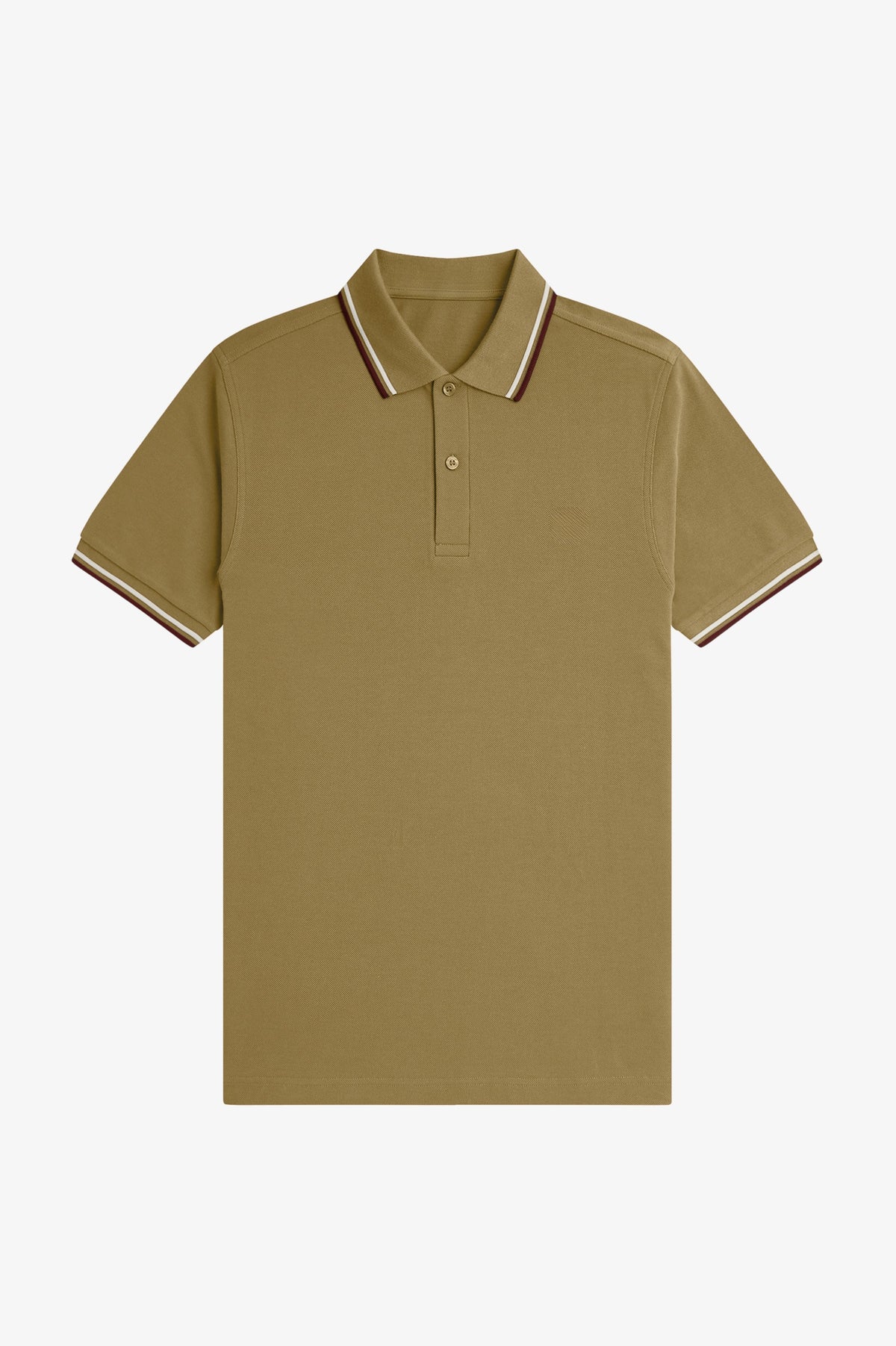 Contrast Collar Polo Shirt A100 - Bronze / Ecu / Oxblood
