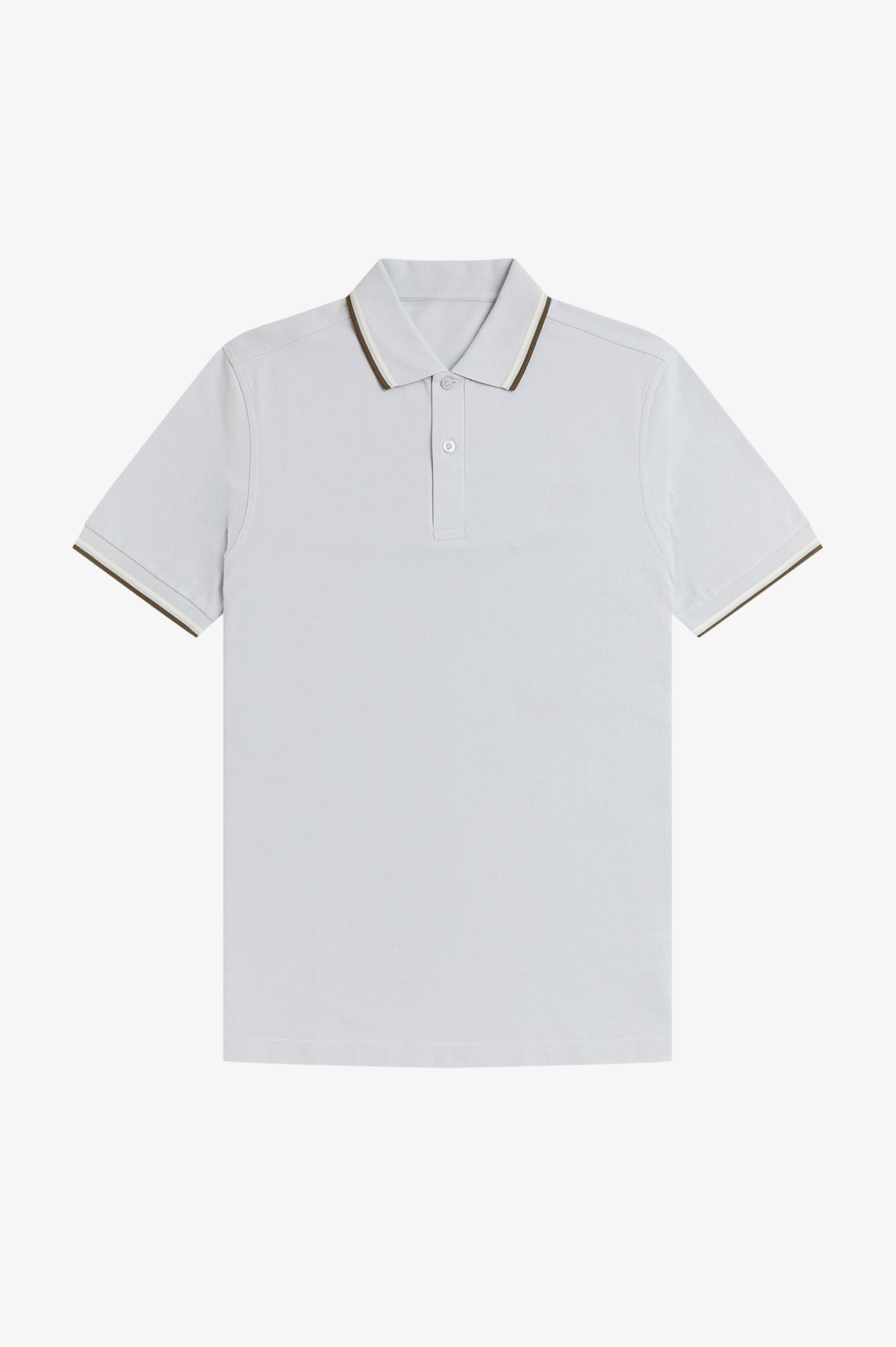 Contrast Collar Polo Shirt A100 - Dusky Blue / Ecru / Forest Green