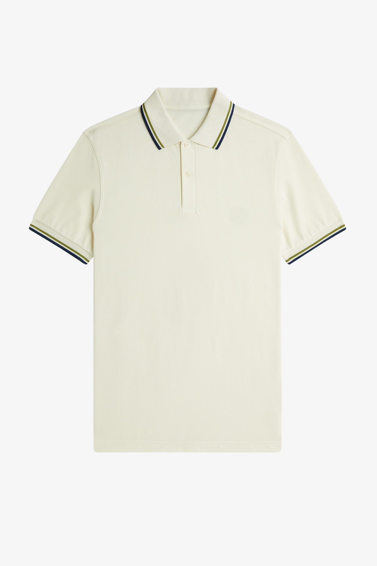 Contrast Collar Polo Shirt A100 - Ecru / Apple / Mod Blue