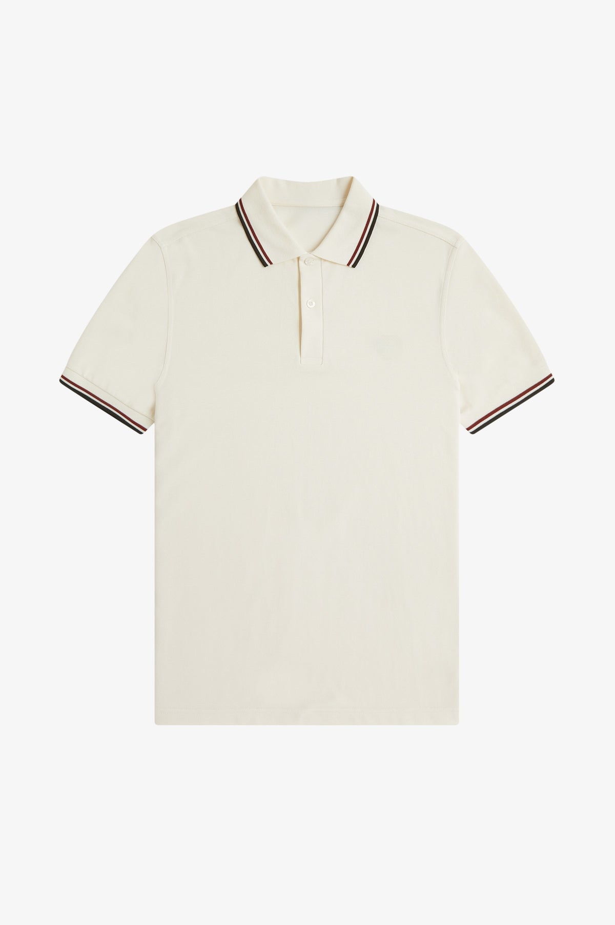 Contrast Collar Polo Shirt A100 - Ecru / Brandy / Night Green