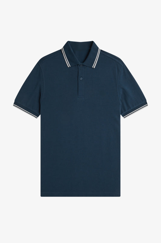 Contrast Collar Polo Shirt A100 - Mod Blue / Slate / Slate