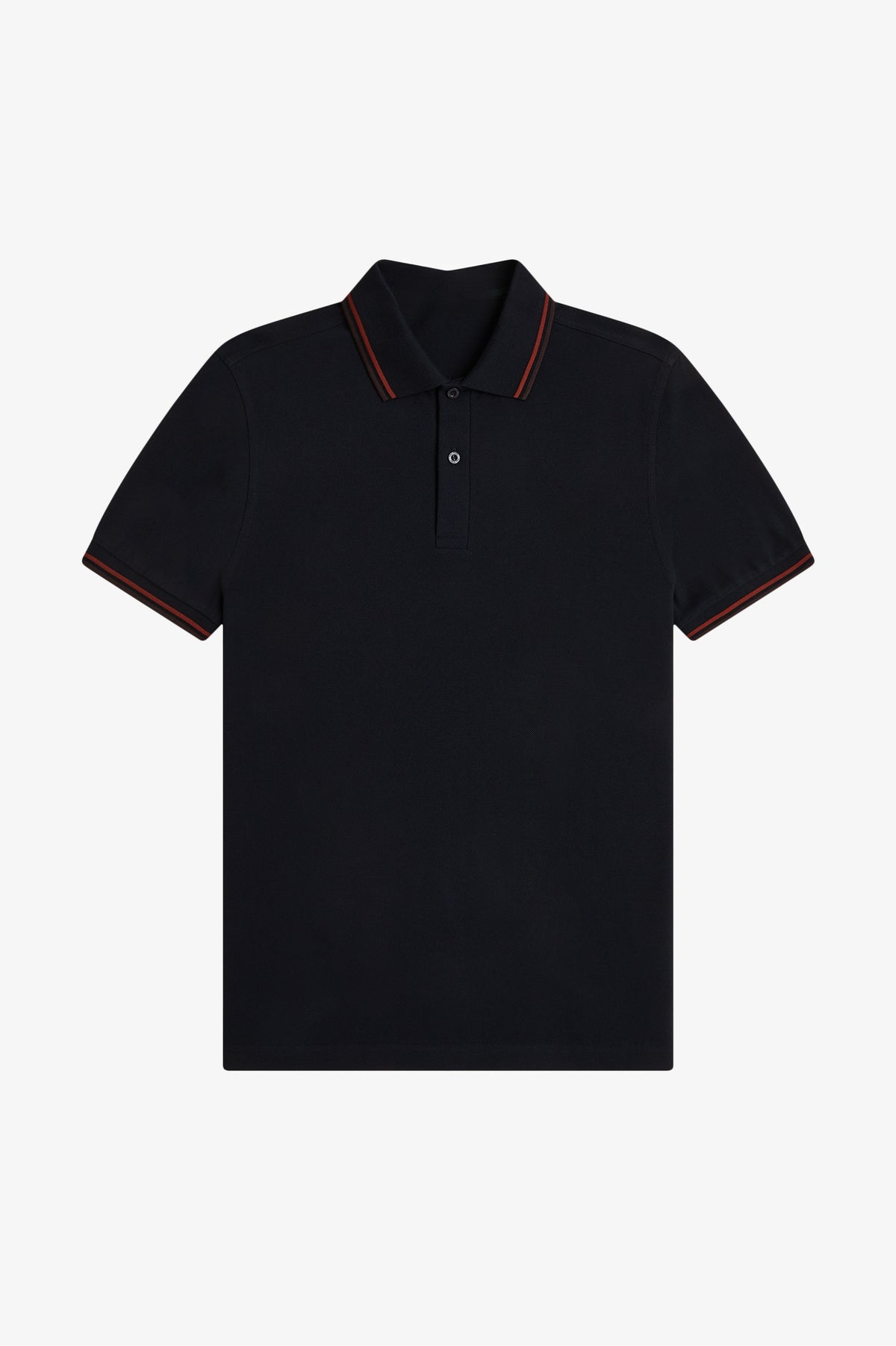 Contrast Collar Polo Shirt A100 - Navy / Brandy / Rich Brown