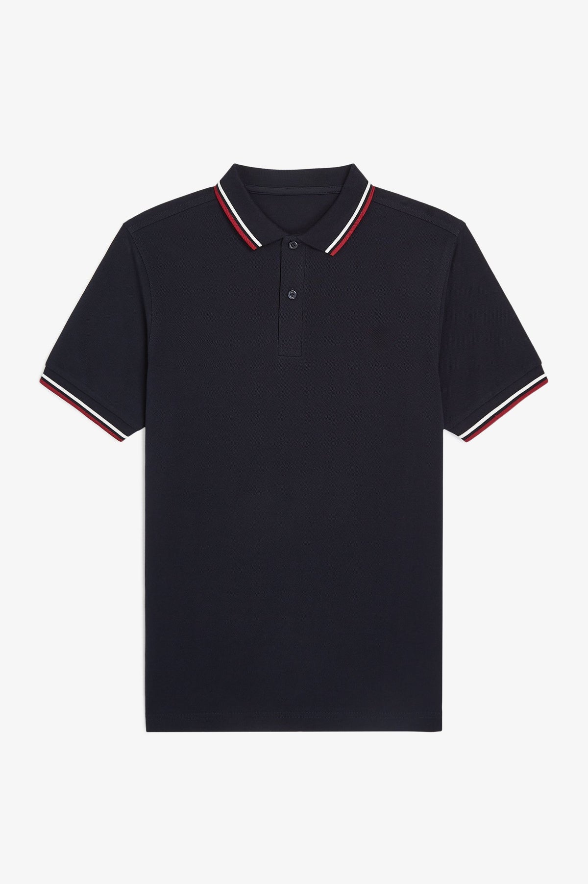 Contrast Collar Polo Shirt A100 - Navy / Snow White / Burnt Red