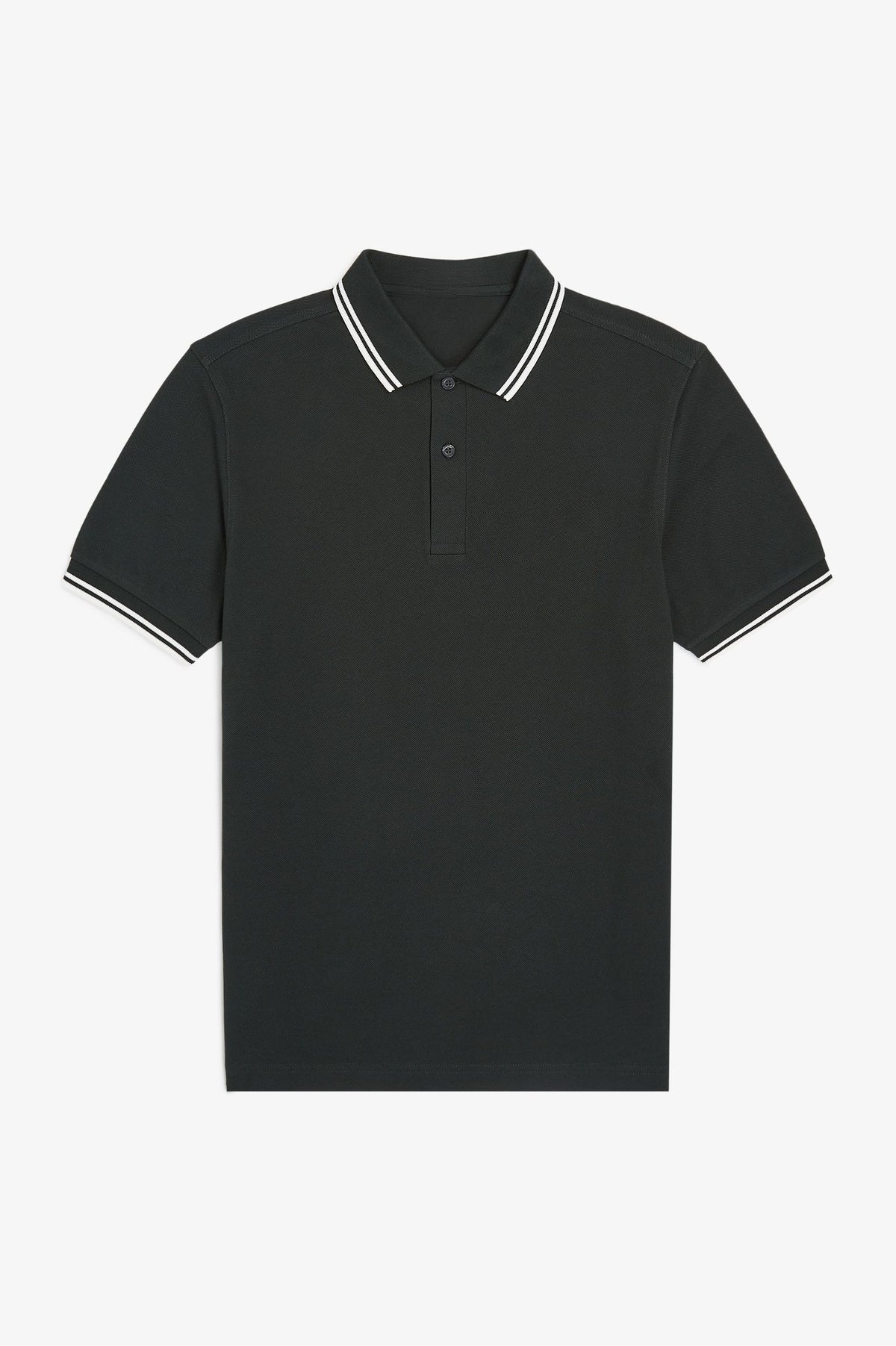 Contrast Collar Polo Shirt A100 - Night Green / Snow White / Snow White