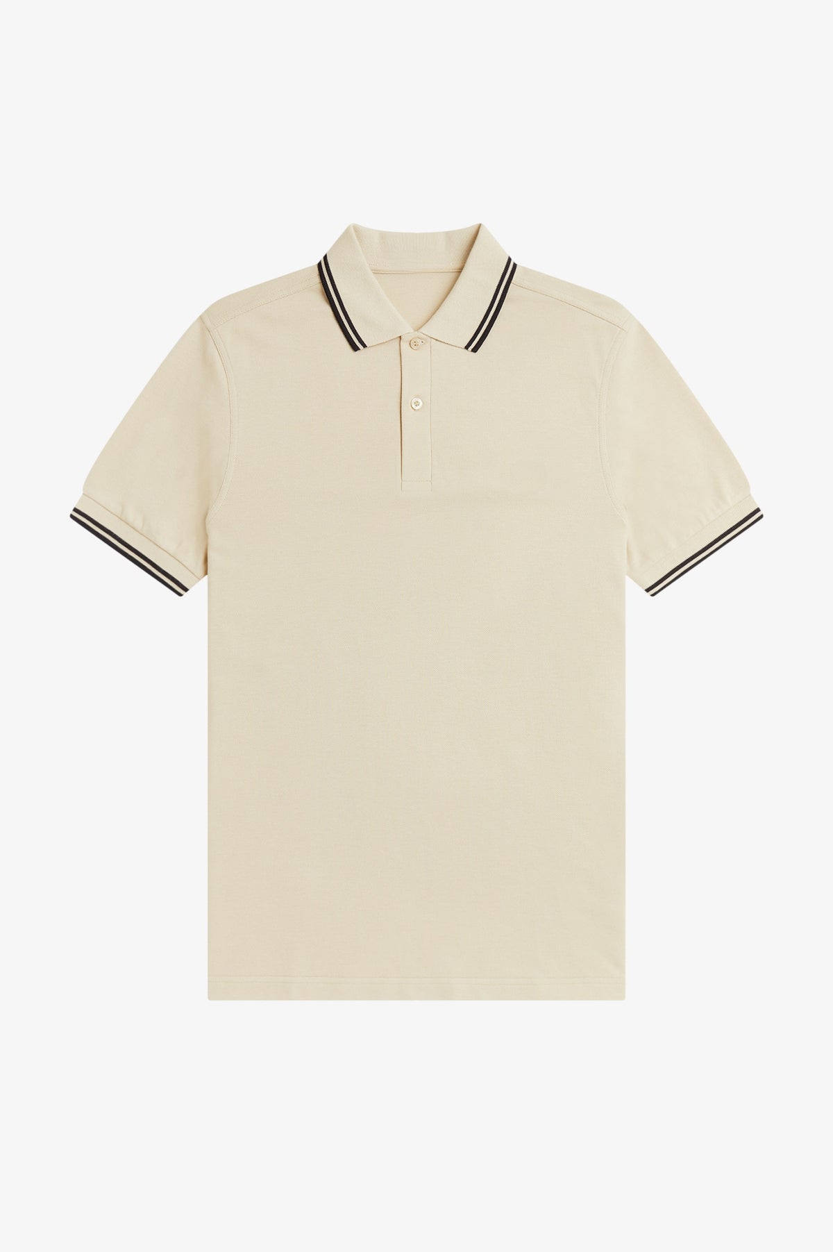 Contrast Collar Polo Shirt A100 - Oatmeal / Black / Black