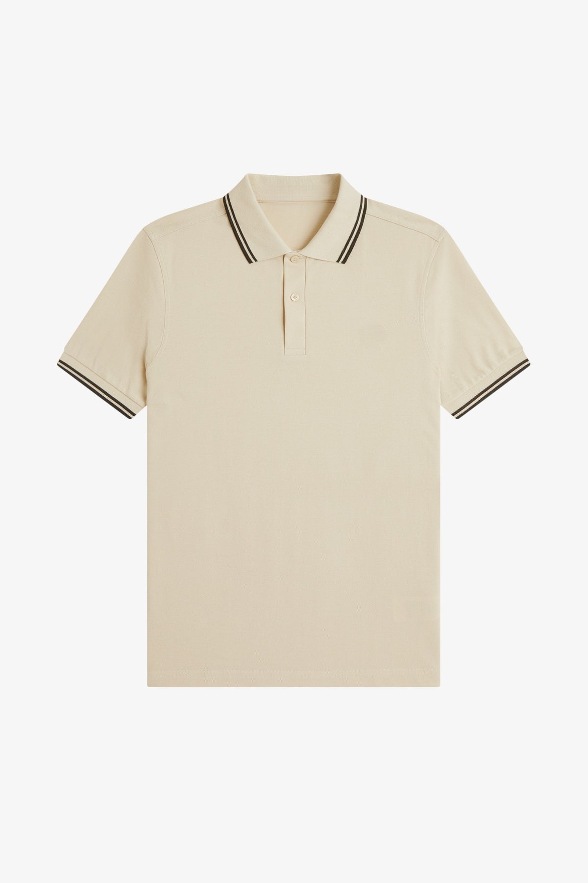Contrast Collar Polo Shirt A100 - Oatmeal / Night Green / Night Green