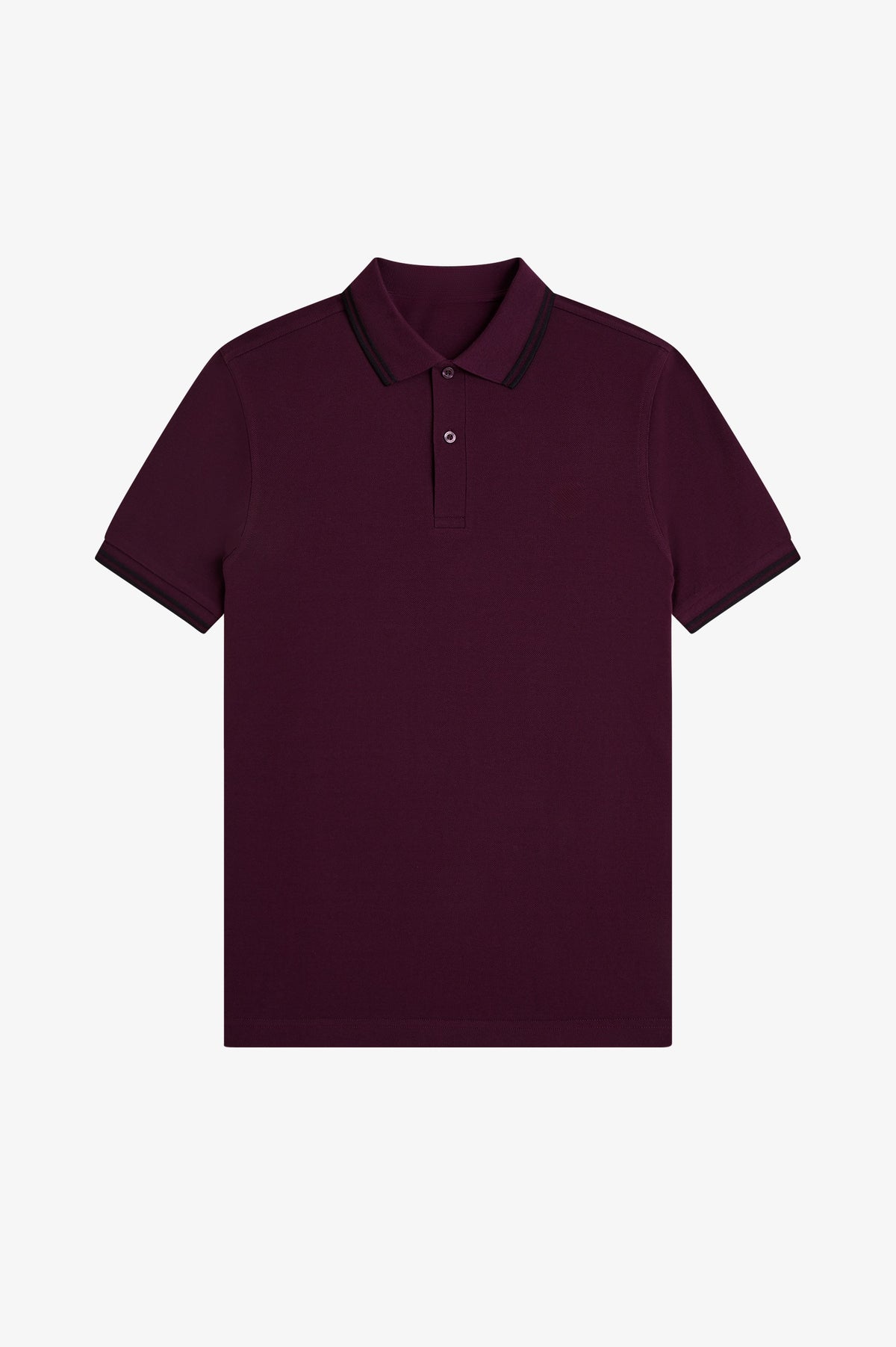 Contrast Collar Polo Shirt A100 - Plum / Black / Black